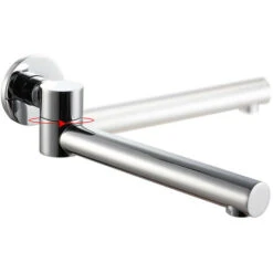 Bocca Per Vasca Da Bagno Rotazione Di 180° Bocca Vasca Ottone Montaggio A Parete Bocca Di Erogazione Vasca Tondo Bocca Erogazione Rubinetto Vasca, G1 / 2,Cromo