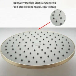 Set Rubinetto Doccia Oro Spazzolato, Soffione Doccia A Pioggia In ABS Da 8 Pollici Con Doccetta, Rubinetto Doccia A Pioggia Di Lusso, Miscelatore Bagno, Sistema Doccia -Stile Bagno 76486880 3