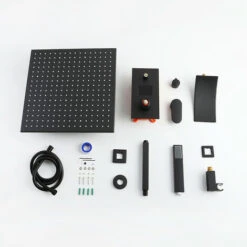 LED Sistema Doccia Con Display Digitale, Nero Colonna Doccia Montaggio A Soffitto Set Doccia Con Soffione Doccia A Pioggia, Doccetta, Cascata Rubinetto Vasca,16 Inches -Stile Bagno 76486936 5