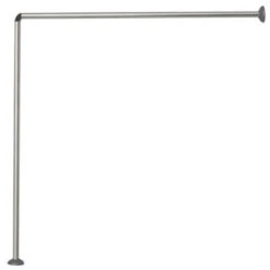 Bastone Per Tenda Doccia Universale Regolabile Angolare Con Aste 90 Cm Argento Asta Per Tende