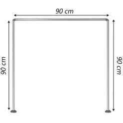 Bastone Per Tenda Doccia Universale Regolabile Angolare Con Aste 90X90X90 Cm Argento Asta Per Tende -Stile Bagno 76904873 3