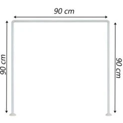 Bastone Per Tenda Doccia Universale Regolabile Angolare Con Aste 90X90X90 Cm Bianca Asta Per Tende -Stile Bagno 76904874 3
