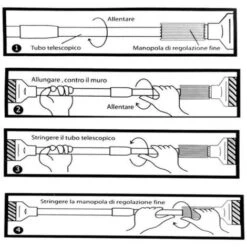 Bastone Per Tenda Estensibile Telescopica Asta Allungabile Regolabile Da 140 A 260 Cm -Stile Bagno 76994574 3