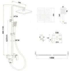 Set Doccia - Con Rubinetto Vasca - Doccetta - E Soffione A Pioggia 30cm -Stile Bagno 77271121 4