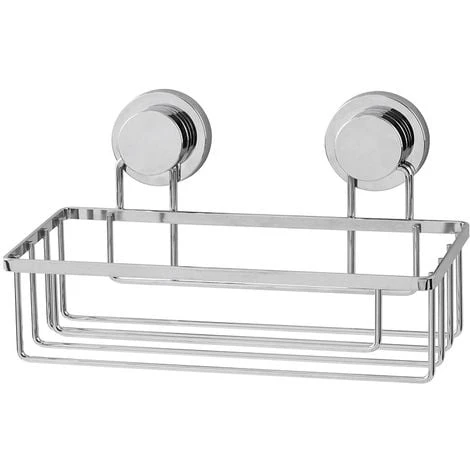 Mensola Rettangolare Doccia 1 Ripiano Cromo Doppia Modalità Fissaggio 1 Mensola Rettangolare Doccia 1 Ripiano Cromo Doppia Modalità Fissaggio
