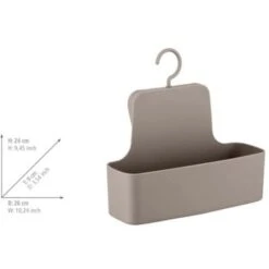 WENKO Portaoggetti Per Doccia Barcelona Taupe - Mensola Da Doccia, Cestino Da Parete, Assolutamente Infrangibile, TPE, 26 X 24 X 9 Cm, Tortora -Stile Bagno 77564468 4