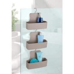 WENKO Portaoggetti Per Doccia Barcelona Taupe - Mensola Da Doccia, Cestino Da Parete, Assolutamente Infrangibile, TPE, 26 X 24 X 9 Cm, Tortora -Stile Bagno 77564468 5