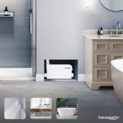 Aquamatix Duscha - Pompa Doccia Silenziosa Per Sanitari, 250 W, Pompa Di Scarico Compatta Per Docce, Lavelli, Vasche Da Bagno, 2 Ingressi Con Filtro A Carbone -Stile Bagno 77571168 5