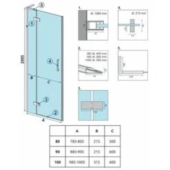 Porta Doccia Rea Hugo 100 Gold Brush + Profilo -Stile Bagno 77706372 5