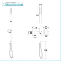 Set Doccia Tondo Completo Cromato Iole Con Soffione 20 Cm E Kit Doccia -Stile Bagno 78380803 3