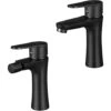 Set Miscelatori Lavabo E Bidet Nero Opaco Serie Lizzy In Ottone