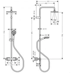 Hansgrohe Vernis Shape, Colonna Doccia 230 1 Getto EcoSmart 9 L/min Con Miscelatore Termostatico, Cromata (26097000hansgrohe) -Stile Bagno 78690157 3