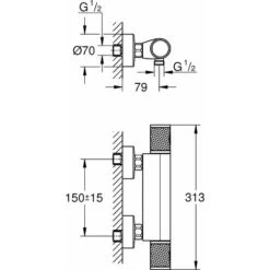 Grohe GRO G1000 PERFORMANCE TERMOSTATO DUCHA VISTO -Stile Bagno 78923611 3