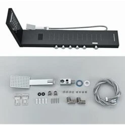 Onyzpily Pannello Doccia In Acciaio Inox Nero Sistema Doccia Doccia Colonna Doccia Doccia Soffione Soffione Doccia Set Doccia Ugelli Massaggianti -Stile Bagno 78924917 5