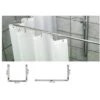Trade Shop - Supporto Tenda Doccia In Acciaio Grigio Bagno 80x80x80 Bastone Asta Telaio Curvo