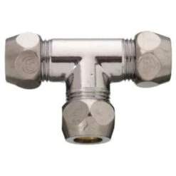 RACCORDO A COMPRESSIONE A T 10x10x10MM - IN OTTONE CROMATO