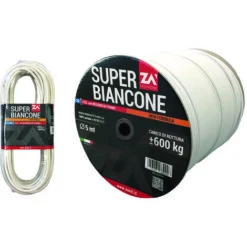 Cavetto Rivestito In Pvc Bianco In Acciaio Zincato - ø Mm.5x Mt.20