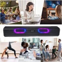 Cassa Bluetooth Speaker 5.0 Barra Soundbar LED Multicolor USB SD AUX -Stile Bagno 79196132 3