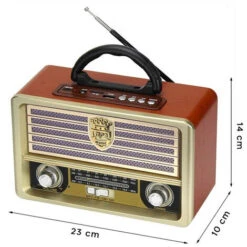 Radio Retro Wireless Vintage Cassa Portatile FM AM MP3 SW AUX USB TF CARD -Stile Bagno 79597927 5