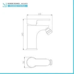 Coppia Rubinetti Bagno Lavabo E Bidet Nero Opaco Serie Paco -Stile Bagno 79620231 3