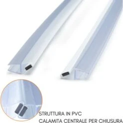 ZIK Guarnizione Magnetica Box Doccia Vetro 6-8 Mm Ricambio Verticale - 200 Cm - Black - Trasparent -Stile Bagno 79651577 4