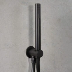 Kit Doccia Tondo Completo Di Doccetta Judy Presa Acqua E Flessibile Nero Opaco Ares -Stile Bagno 79852984 5