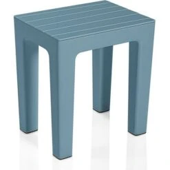 Sgabello Bagno Lello Multiuso Turchese Cobalto Effetto Legno