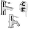 Set Miscelatori Piralla Serena Cromati Lavabo Bidet Doccia Incasso Con Deviatore