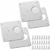 RHAFAYRE 4 Pezzi Piastra Di Riparazione Della Cerniera Dell'Armadio Con Foro, Staffe Di Riparazione Piastre Facile Installazione Con 24 Viti, Kit Di Riparazione Della Cerniera Per Legno, Mobili, Ripia