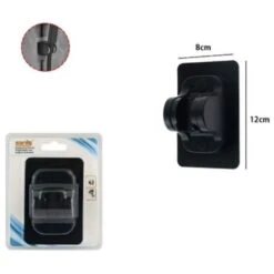 Trade Shop - Supporto Per Soffione Doccia Adesivo Angolo Regolabile Parete Staffa Nero 87138