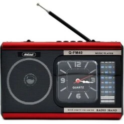 Trade Shop - Radio Portatile A Batteria Usb Sveglia Q-fm40 Altoparlante Bluetooth Con Torcia