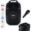 Trade Shop - Altoparlante Bluetooth Wireless Microfono Supporto Cellulare Karaoke Led Q-l024