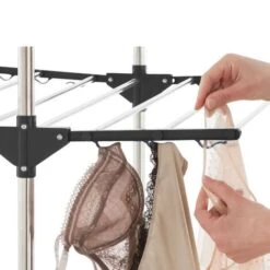 Stendibiancheria Pieghevole MAXIMA Grigio H.145 Cm + 30 Accessori -Stile Bagno 81211906 4