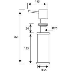LIVEA Dispenser Di Sapone Liquido In Acciaio Inossidabile, 250 Ml, Cromato (DMZCR) -Stile Bagno 81498091 5