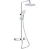 Swiss Aqua Technologies Colonna Doccia Con Miscelatore Termostatico, Soffione Doccia XXL 28,7 Cm, Asta Regolabile In Altezza, Bianco/cromata (SATSSTHP)