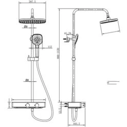 Swiss Aqua Technologies Colonna Doccia Con Miscelatore Termostatico, Soffione Doccia XXL 28,7 Cm, Asta Regolabile In Altezza, Bianco/cromata (SATSSTHP) -Stile Bagno 81504736 5