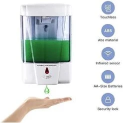 None Dispenser Di Sapone Dispenser Di Sapone Per Mani Touchless 700ML Pompa Per Dispenser Di Sapone Touchless A Parete IR Per Cucina Bagno Trasparente