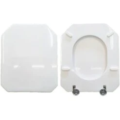 Copriwater Decò Cesame Legno Rivestito In Resina Poliestere Bianco