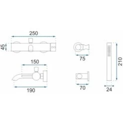 RUBINETTO DA VASCA REA LUNGO L. GOLD MAT -Stile Bagno 82226667 5
