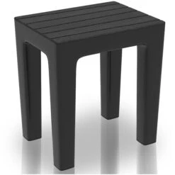 Sgabello Da Bagno Multiuso Effetto Legno Salvaspazio Portata 150 Kg Nero
