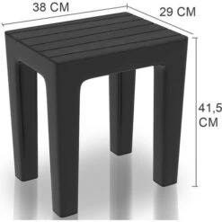 Sgabello Da Bagno Multiuso Effetto Legno Salvaspazio Portata 150 Kg Nero -Stile Bagno 82407099 3