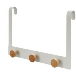 Appendiabiti 3 Ganci In Acciaio Bianco E Bambù Linea Haiti