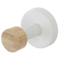 Appendino Da Muro Bianco In Acciaio E Bambù Haiti