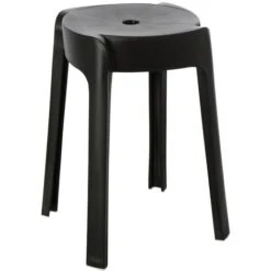 Sgabello Bagno Multiuso Nero In Plastica Fly