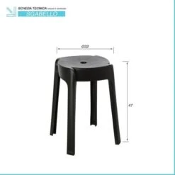 Sgabello Bagno Multiuso Nero In Plastica Fly -Stile Bagno 82683684 3