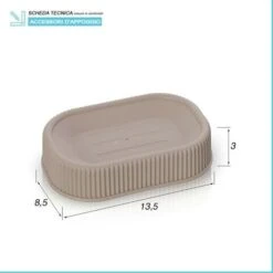 Accessori Bagno Appoggio In Set Completo 5 Pezzi Tortora In Plastica Ring -Stile Bagno 82683695 4