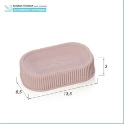 Set Completo Accessori Bagno Da Appoggio 5 Pezzi Rosa In Plastica Ring -Stile Bagno 82683700 4