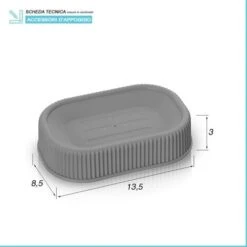 Accessori Bagno Appoggio In Set Completo 5 Pezzi Grigio In Plastica Ring -Stile Bagno 82683722 4