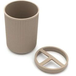 Portaspazzolini Da Appoggio Tortora In Plastica Ring -Stile Bagno 82683726 3