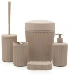 Portaspazzolini Da Appoggio Tortora In Plastica Ring -Stile Bagno 82683726 4